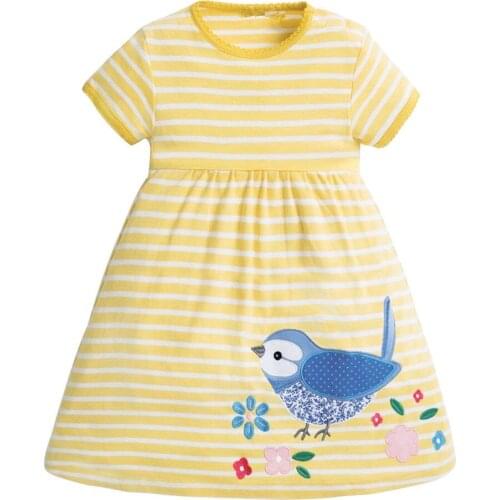 Ceshi Girls Dresses Unicorn Printed Stripe Summer Princess Dress Baby Girls Clothes Short Sleeve Jersey Dresses Vestido