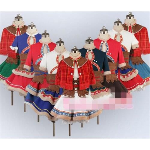 LoveLive! Anime Cos All Menber Decenber Snow Halloween And Christmas Cosplay Costume Dresses B