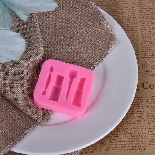 Makeup Lipstick Nail Polish DIY Fondant Cake Decorating tools Silicone Mold