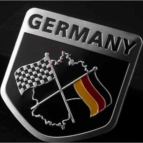 3D Metal Aluminium Germany German Flag Emblem Grille Badge Decal Car Sticker For Audi Kia Porsche VW BMW Benz 2019 Car Styling
