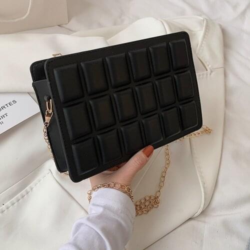 Fashion Women Pure Color Chain Crossbody Messenger Shoulder Bag Casual Ladies PU Leather Small Handbags Purse