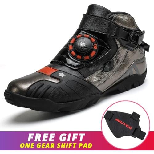 Motorcycle Boots Moto Riding Boots Motocross Shoes Motoborats Breathable Motorbike Biker Chopper Boots Touring Ankle Shoes Men