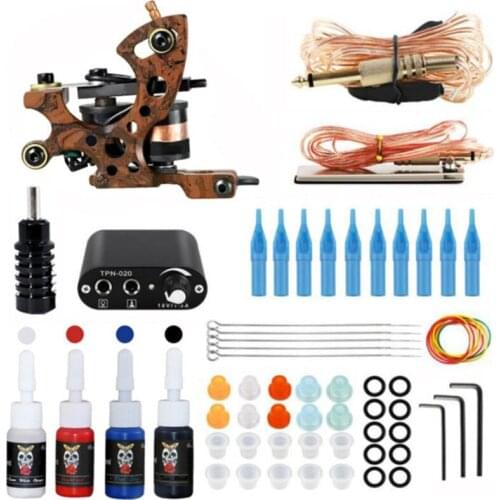 Professional Tattoo Machine Kit Coil Tattoo Machine Set Power Supply Needles Tattoo Machine Kit for Beginner Starter