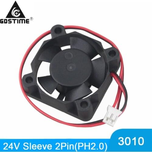 2Pcs Gdstime Cooling Fan 24V 3cm 30mm 30x30x10mm 2Pin DC Cooling Exhaust Heatsink Cooler Case Fan 3D Printer