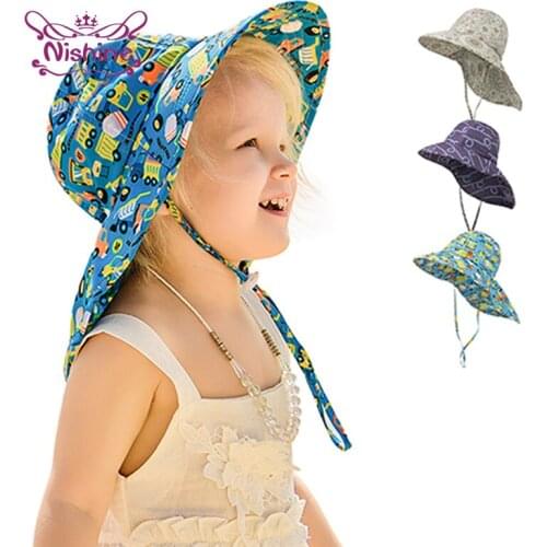 Fashion Cartoon Pattern Children Bucket Hats Cute Print Toddler Outdoor Sport Sunscreen Caps Comfortable Baby Fisherman Bonnet