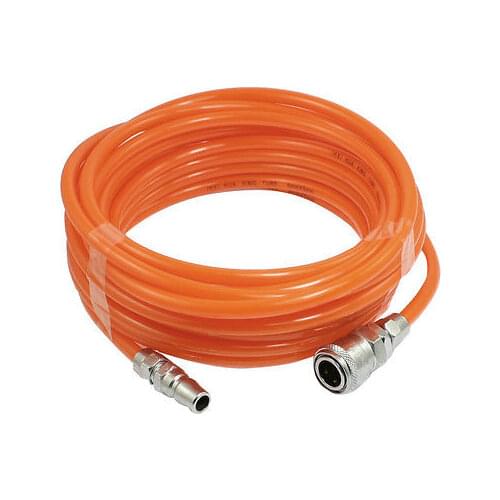 9M/10M/15M Pneumatic Polyurethane Tube Orange PU Hose Pipe 8mm x 5mm w Quick Connector