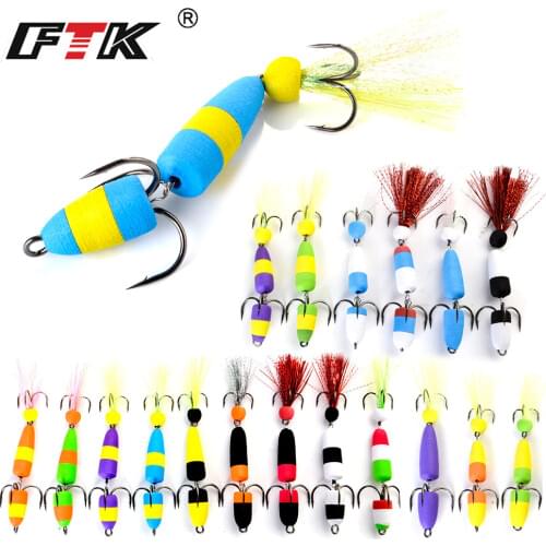 FTK Fishing Lure 1/4pcs Jig Swivel Soft Lure Insect bait Swim baits Wobbler Bass Lure Minnow Popper Floats Fishing Accessories