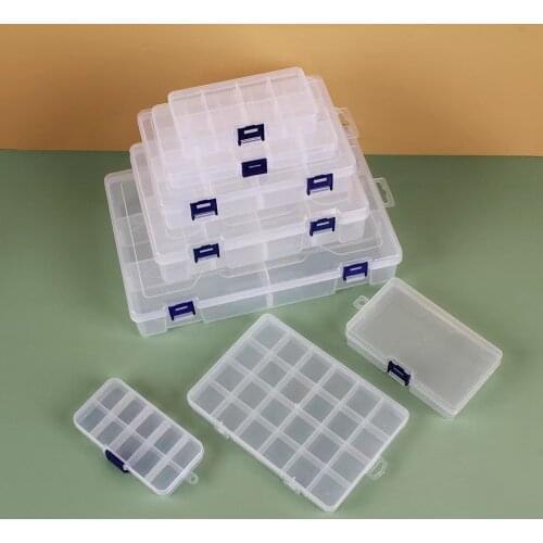 6 Grid Plastic Jewelry Box Plastic Tool Box Adjustable Craft Organizer Storage Beads Bracelet Jewelry Boxes Toolbox