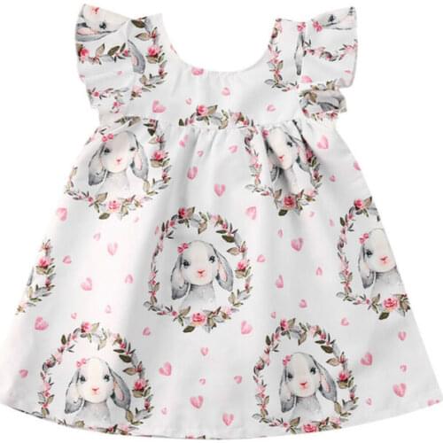 Pudcoco US Stock 0-4 Years Kids Baby Girls Dress Off Shoulder Print Animal Tutu Princess Formal Party Dress Outfits