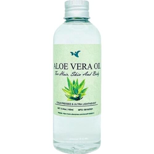 Refined aloe vera oil, suitable for all skin, anti-inflammatory, lasting moisturizing, Pure natural，best price
