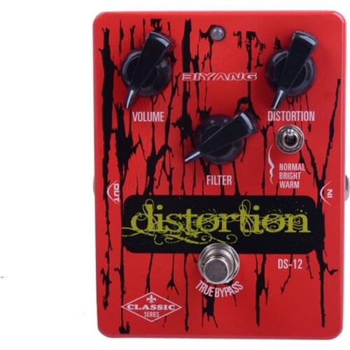 Biyang DS-12 Control Volume Filter Distortion Effect Electric Guitar Pedal True Bypass Pedal with Free Pedal Connector