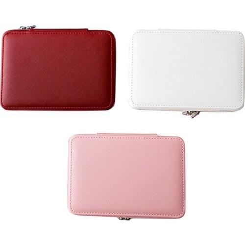 Korean Style Jewelry Box Organizer Display Storage Leather Large Big Mirror Multi-Function Necklace Earring Ring Box for Jewelry