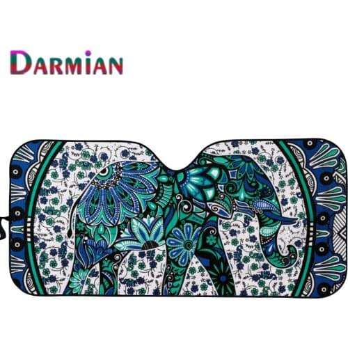 DARMIAN Windshield Sun Shade for Car Foldable Bohemian Elephant Mandala UV Protect Front Windshield Sunshade Auto Accessories