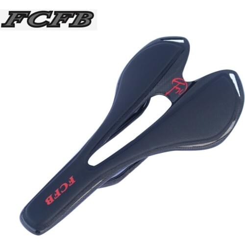 FCFB super light Leather saddle seat tube mtb road bike saddle 126+/-5g carobon board, carbon bow saddle cycling parts