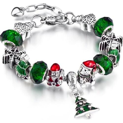 SzelamGreen Christmas Bell Bracelets&Bangle Charm For Women Snowflake Bracelet Jewellery Gift Santa Claus Bracelet SBR190500