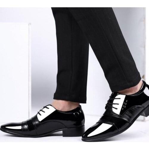 Patent Leather Shoes Mens Formal Wedding Dress Office Shoes Classic Black Italian Shoes Men Formal Size 38-48 Zabatos De Hombre
