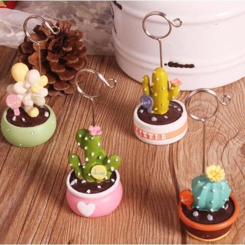 Zakka cactus mini bonsai multi-meat note clip desktop message folder business card clip accessories