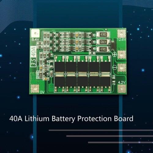 3S 40A Lithium Battery 18650 Charger Protection Board PCB BMS Protecting Module Lithium Battery with a Voltage of 4.2V