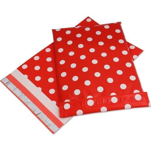 100Pcs 3 Sizes Clothes Courier Bags Plastic Poly Storage Bag Red Plastic Envelope Mailing Bag Self Adhesive Seal Plastic Pouches