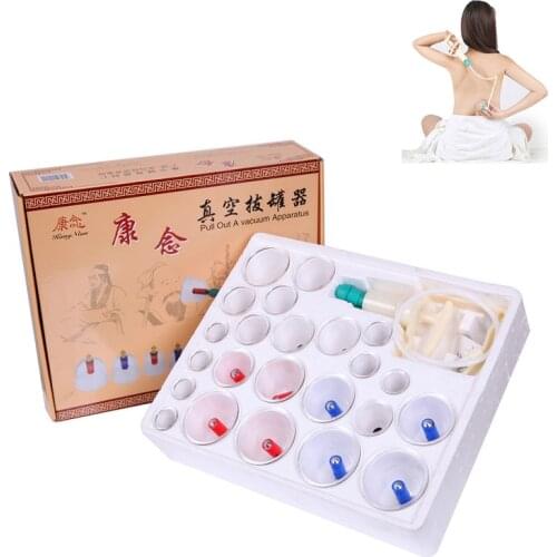 24pcs cups Thicken Massage Cans Health Monitors Opener Pull Vacuum Cupping Massager Tank Set