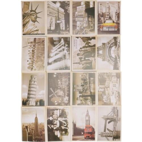 32pcs/box Ancient Building Landscape Postcard Vintage Retro Style Creative Writing Greeting Gift Postcards Wedding invitations