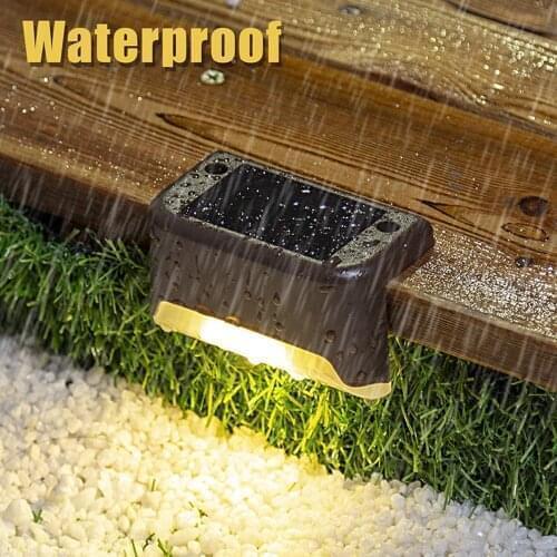4PCS Solar Deck Lights Solar Step Lights Outdoor Waterproof Led Solar Fence Lamp for Patio Stairs Garden Pathway Step Yard