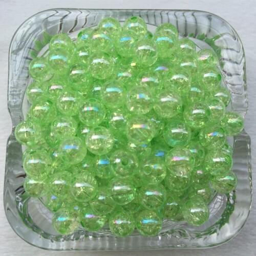 40pcs 8mm Green AB Chunky crack Beads Jewelry Bubblegum Necklace