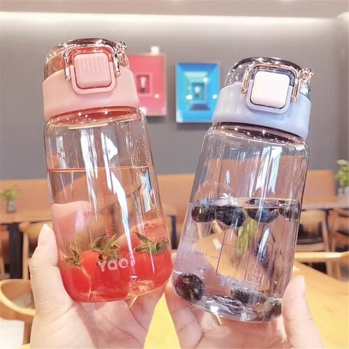 400/500ml Transparent Cute Plastic Water Bottles For Girls Chirldren Women BPA Free PP Hot Water BottleTravel Tea Cup For Child