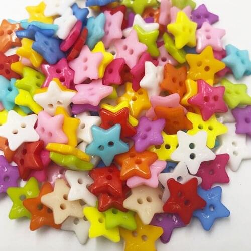 50/100Pcs 12mm 2 Holes Mixed Striped Stars Buttons Filatback Sewing Accessories Cabochon Scrapbooking Buttons PT09