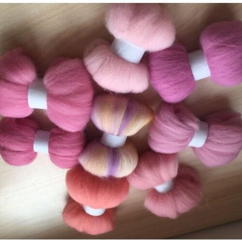 8Pcs 10g/pc Mixed Color Wool For Felting Blanket 66s High Quality Spinning Felt Fiber Filler For Toys