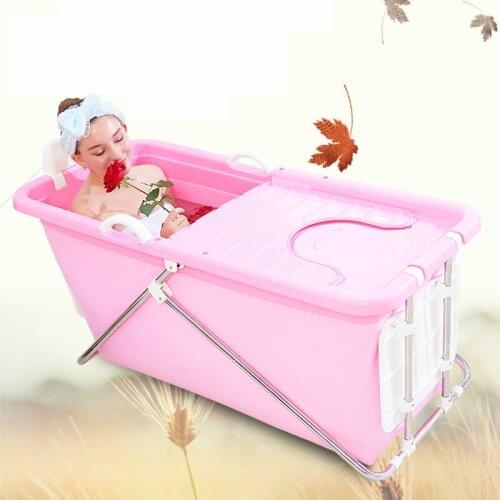 A,Folding Bath Tub Infaltable Sauna Tubs for Adults Foldable Baby Pools Warmkeep Design with Steel Chaise &Thickened Rubber Tank