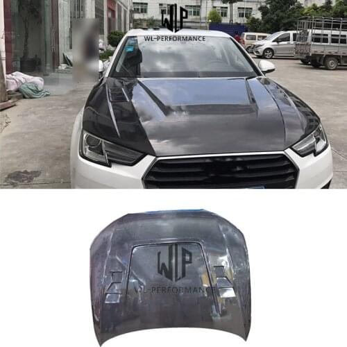 A4 B9 HS Style High Quality Carbon Fiber Front Hood Bonnets Covers Car Styling For Audi A4L B9 Car Body Kit 2013-2016