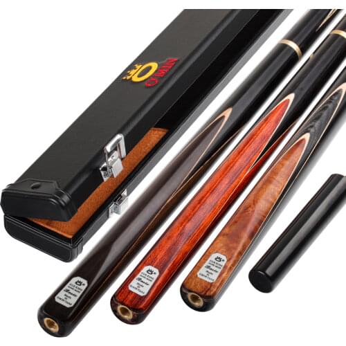 O'MIN Billiard Cue 3/4 Piece Snooker Cue Kit Stick with Case with Extension 18oz 11.5mm Tip Ash Shaft Billiards Cue