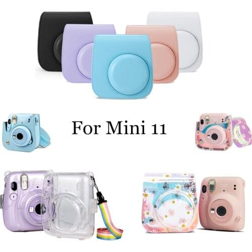 For Fujifilm Instax Mini 11 Instant Film Camera PU Leather Bag Case Cover Shell with Shoulder Strap mini 11 Handbags
