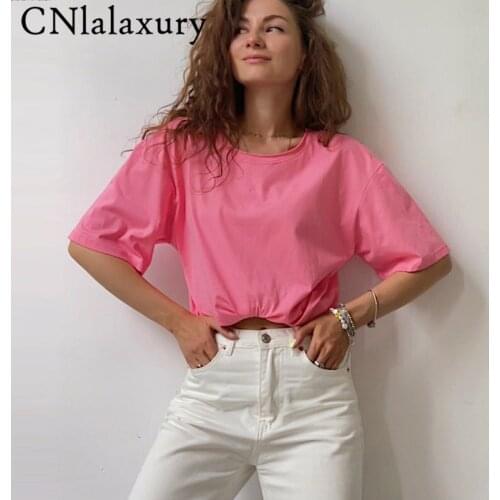 Женские однотонные футболки Cnlalaxury China At AliExpress