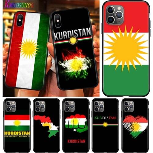 Kurdistan Flag For Apple iPhone 12 Pro Max Mini 11 Pro XS Max X XR 6S 6 7 8 Plus 5S SE2020 Black Phone Case