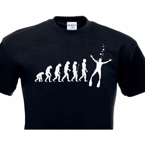 Hot Fashion Solid Printed T-Shirt Men Evolution T-Shirt Diver Dive Fun Hobby See Sea Fisch Fish Printed Tee Shirts Streetwear
