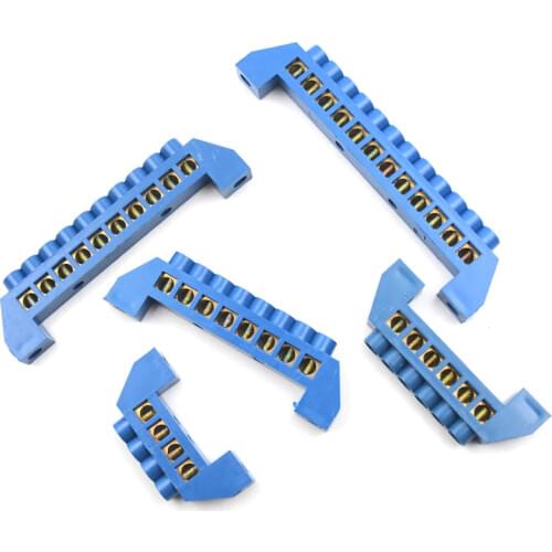 4/6/8/10/12 Positions Terminal Block Connector Strip Electrical Distribution Wire Screw Terminal Brass Ground Neutral Bar Hot