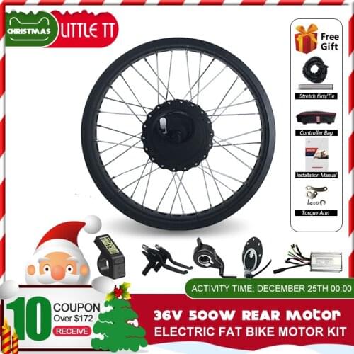 Electric snow bicycle Conversion Kit 36V 500w Rear Rotate Brushless Gear Hub Motor wheel 20/26inch Fat bike 4 color for ebike