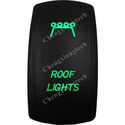 12V 24V Boat Car 5 Pin ON/OFF SPST Rocker Toggle Switch- ROOF LIGHTS - Green Led Waterproof IP66 for Carling ARB 4X4 NARVA
