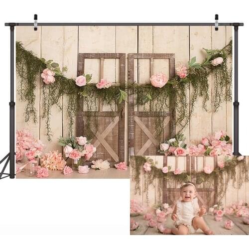 Mehofoto Newborn Baby Birthday Photo Background Floral Children Portrait Photography Backdrop Birthday Cake Table Decor Supplies