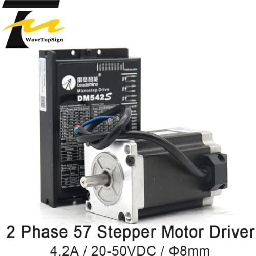 Leadshine 2 Phase 57 Series NEMA23 Step Motor Sets 57CM06 57CM13 57CM23 57CM26 + Driver DM542S Input Voltage VDC20-50V