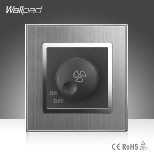 Fan Regulation Switch Wallpad Luxury 110-250V Brushed Metal UK EU Type Rotray Ceiling Fan Speed Regulation Control Wall Switch