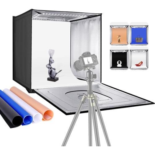 Neewer Photo Studio Light Box 24inches/60cm Shooting Light Tent Adjustable Brightness Foldable Portable Professional Booth Table