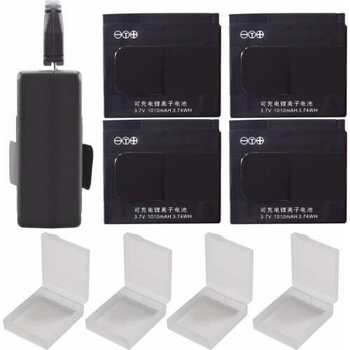NEW High Quality 4Pcs 1010mah Xiaomi YI AZ13-1 battery + USB Dual Charger For Xiaomi yi 1 Action Camera xiaomi yi accessories
