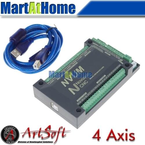 NVUM4 V2 CNC 200 KHz 4 Axis USB Mach3 Motion Control Card Breakout Interface Board Controller @CF