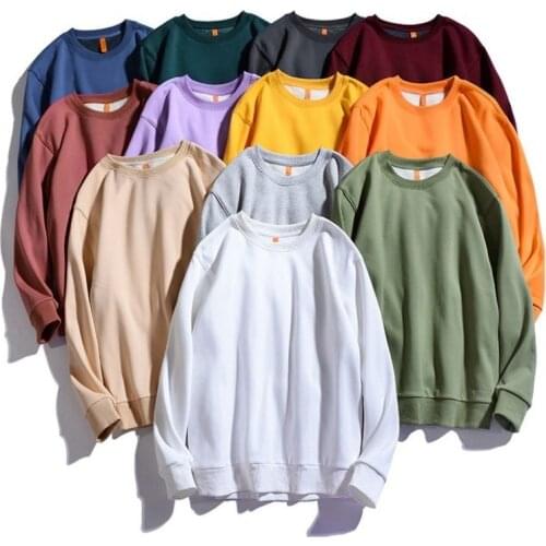 Obrix Fashionable Casual Style Warm Loose Unisex Sweatshirt Long Sleeve O-Neck Thick Solid Color Cotton Hoodie For Men And Women