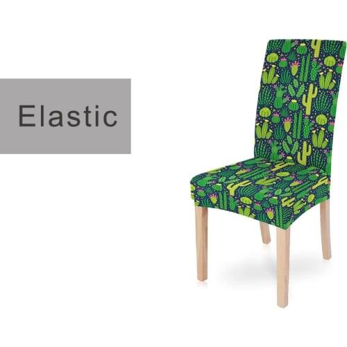 Cartoon Cactus Dining Elastic Chair Cover Spandex Stretch Seat Covers Case Furniture For Wedding Hotel Banquet Living Room