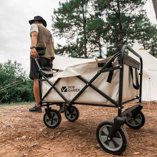 Outdoors Camping Picnic Cart Folding Wagon Fishing Trolley Warehouse Transportation Trailer 100L Storage Equipment Carrying Tool
