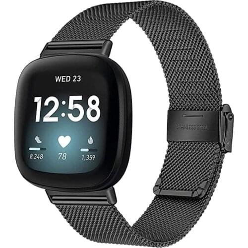 For Fitbit Versa 3/Fitbit Sense Stainless Steel Strap For Fitbit Versa Strap Replacement Wristband Milanese Loop Strap Bracelet